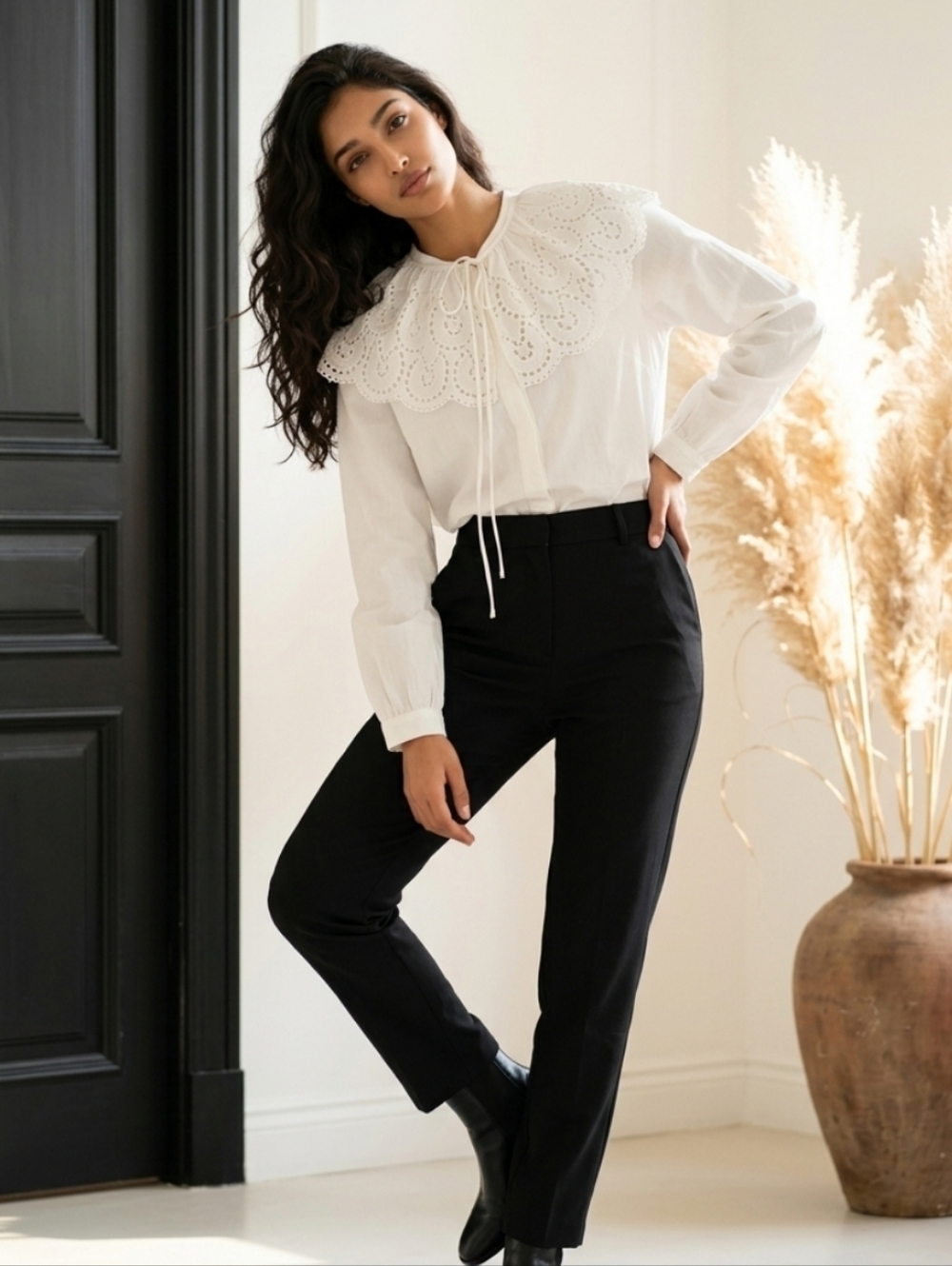 Rebecca Taylor Eyelet Cape Collar Blouse White Cotton NWT Romantic Lace